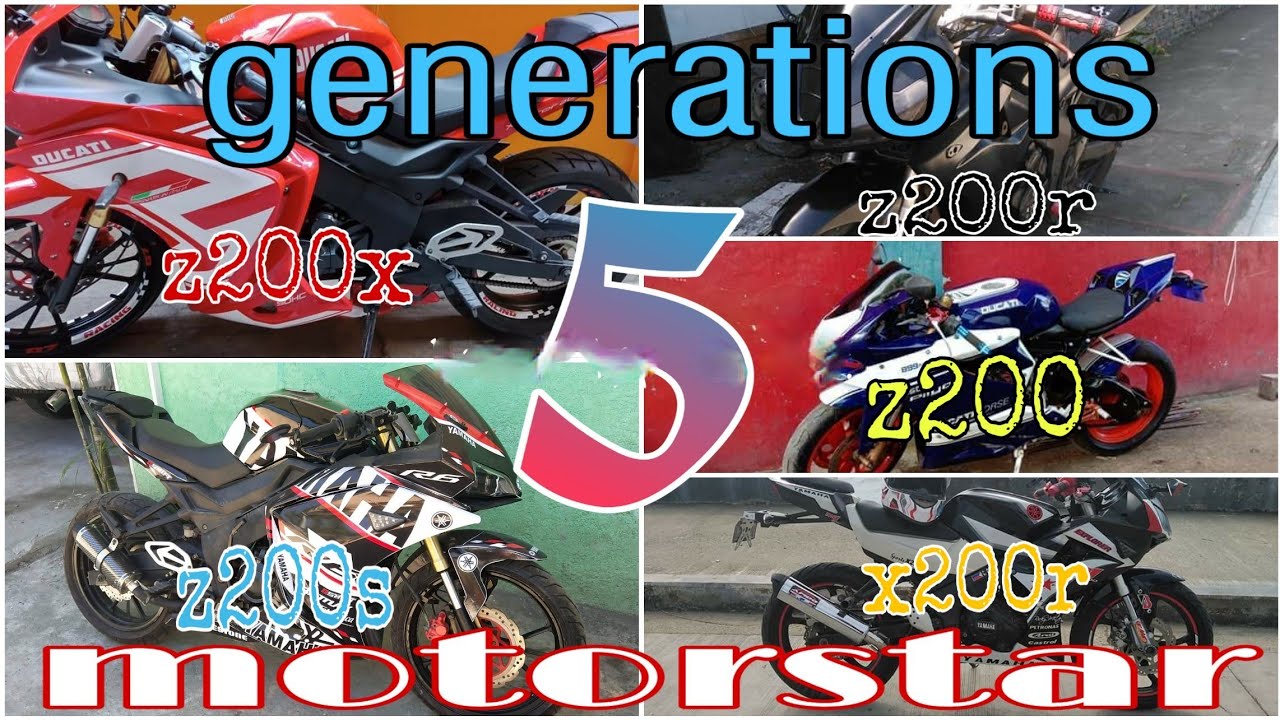 Five generations of xplorers 200cc sports variants..