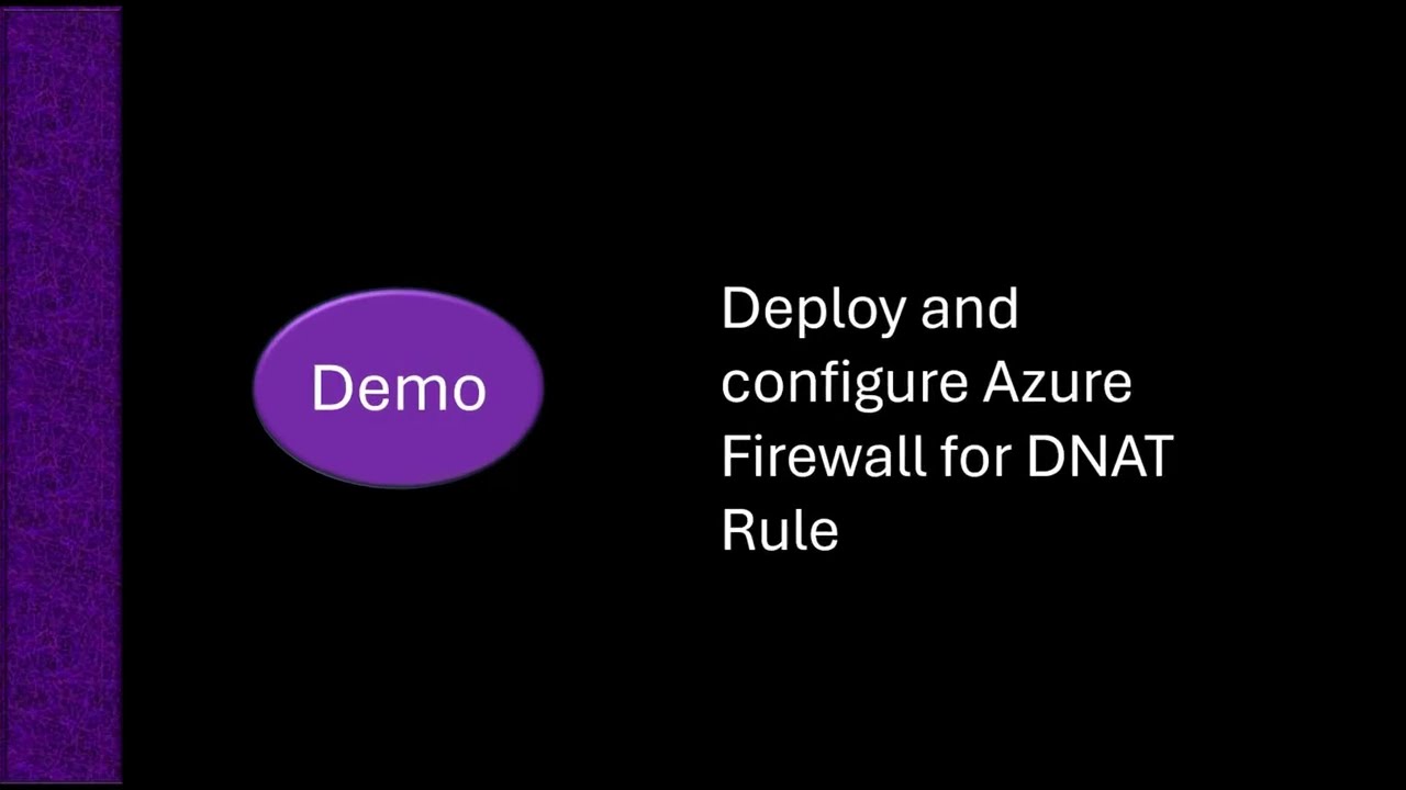 Demo: Deploy and configure Azure Firewall for DNAT Rule