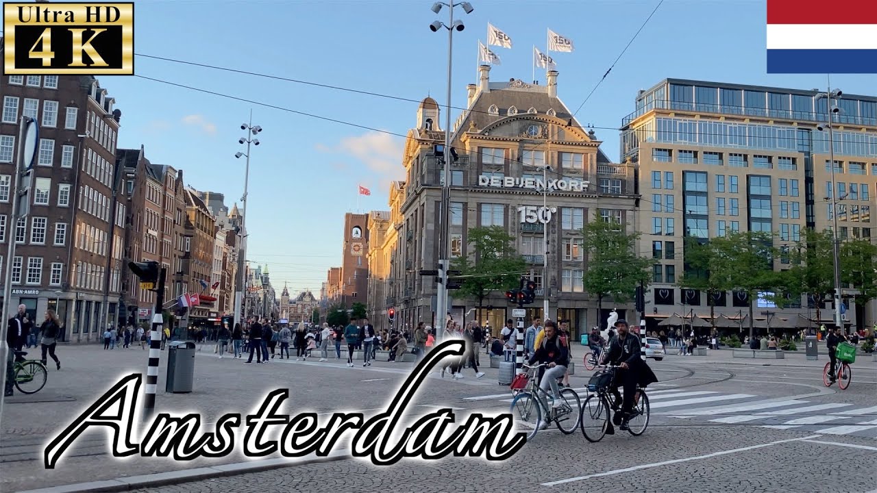 🇳🇱Amsterdam Summer Walk - Binnenstad Dam Square -【4K 60fps】