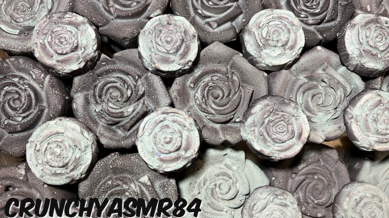 Black & Gray Roses Chalk Crush | Oddly Satisfying | ASMR | Sleep Aid