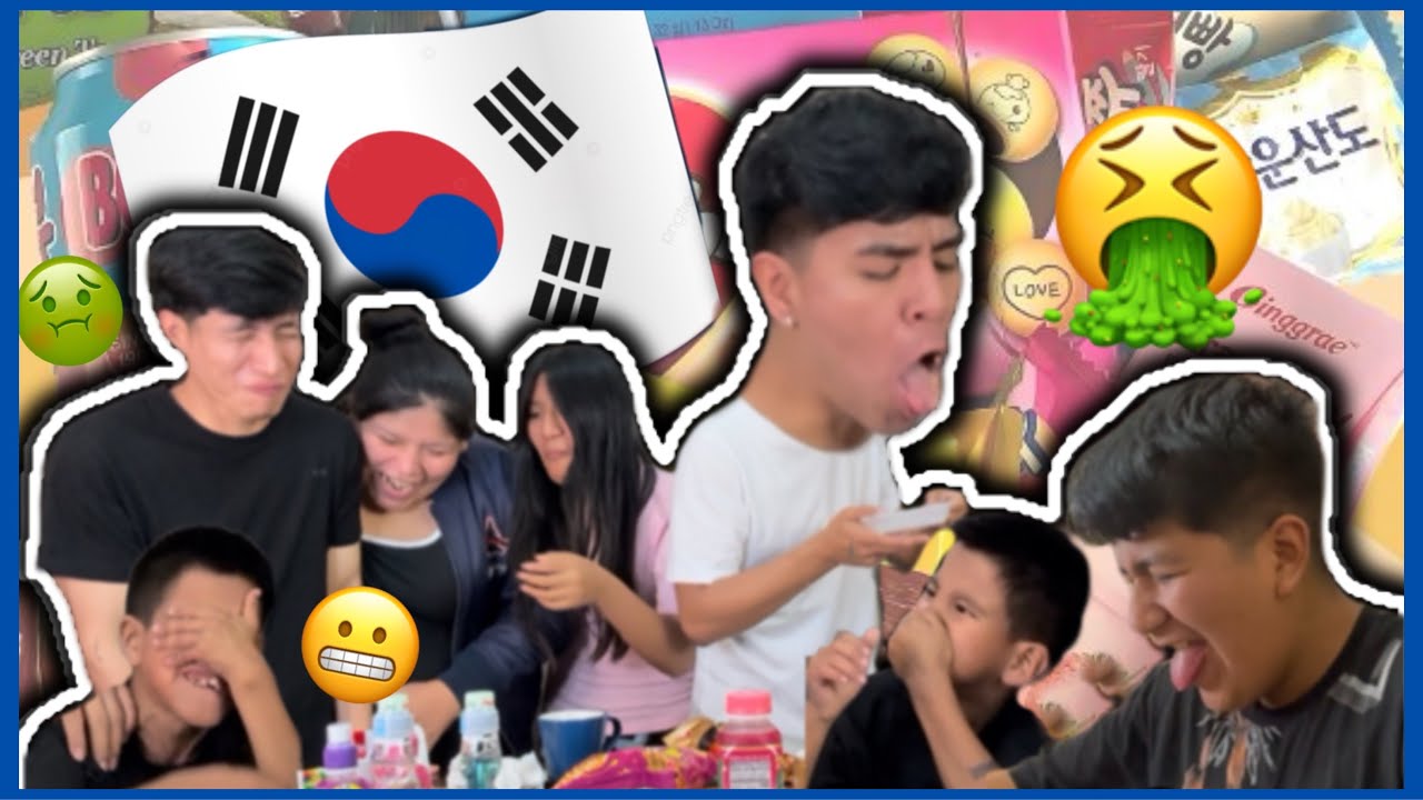 PROBANDO DULCES COREANOS MUY RAROS CON MIS HERMANOS🤮😱-Hardytineo