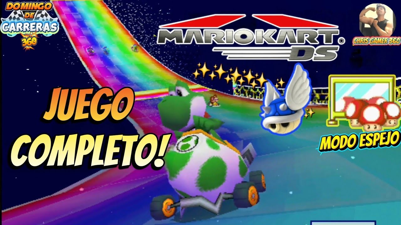 Mario Kart DS | Juego Completo 100% Full Game Español | Modo ESPEJO Atajos y ESQUIVAR Caparazón Azul
