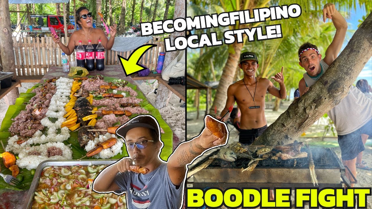 BECOMINGFILIPINO BOODLE FIGHT - Philippines Beach Home Province Life! (Market Cooking)