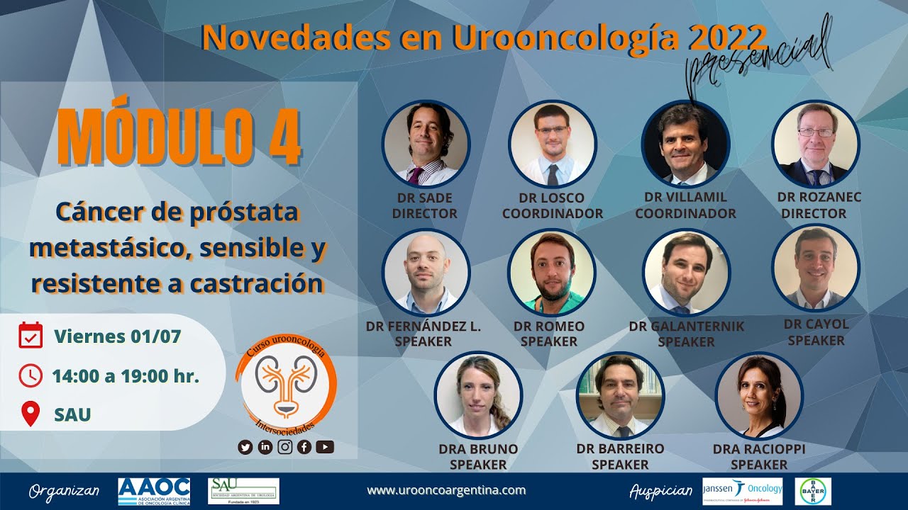 Módulo 4 | Cáncer de próstata metastásico, sensible y resistente a castración.