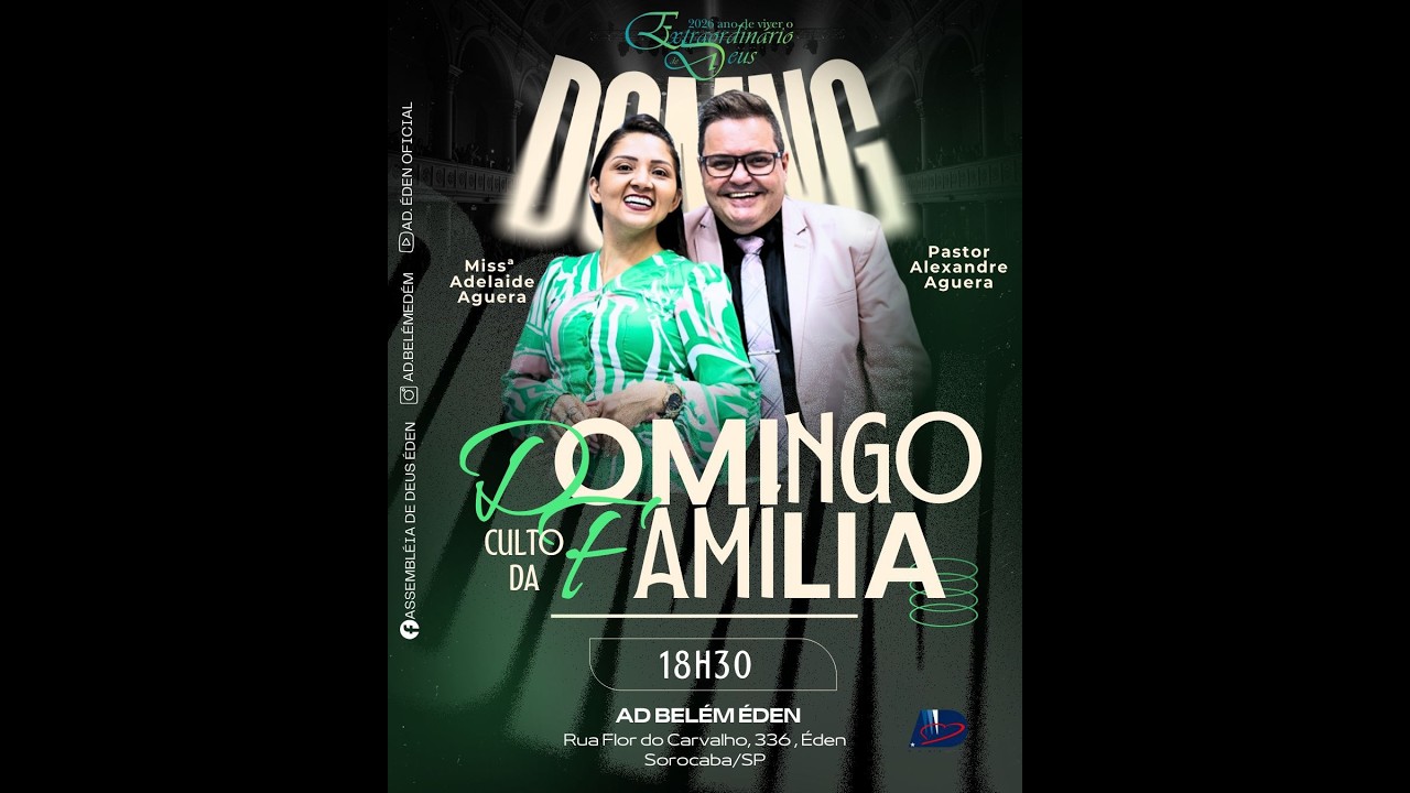 CULTO DA FAMÍLIA - AD ÉDEN