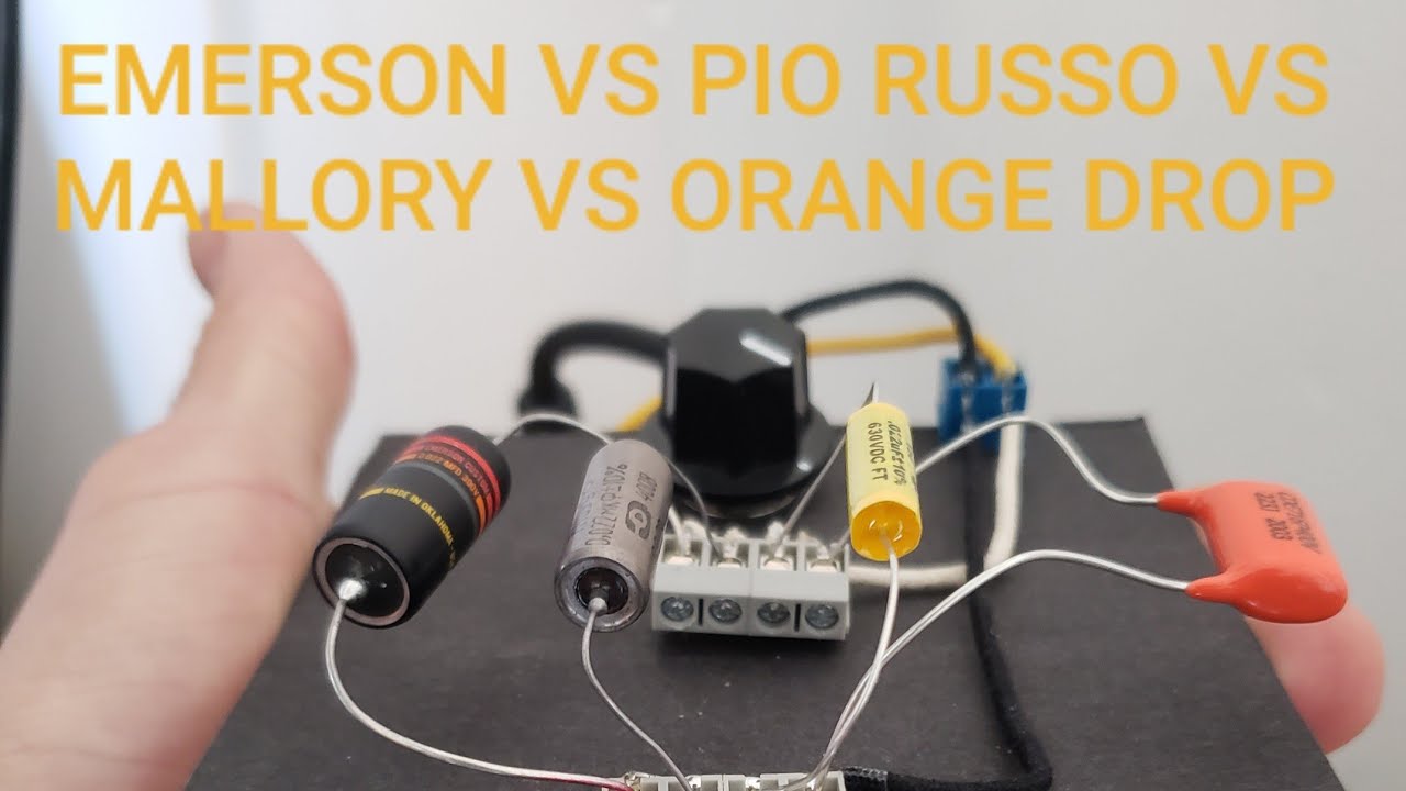 Comparativo capacitores Emerson Pio Russo Mallory Orange Drop Tone 100% aberto