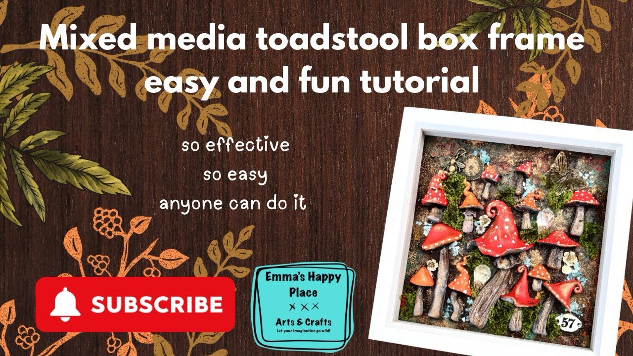 Easy mixed media toadstool box frame 