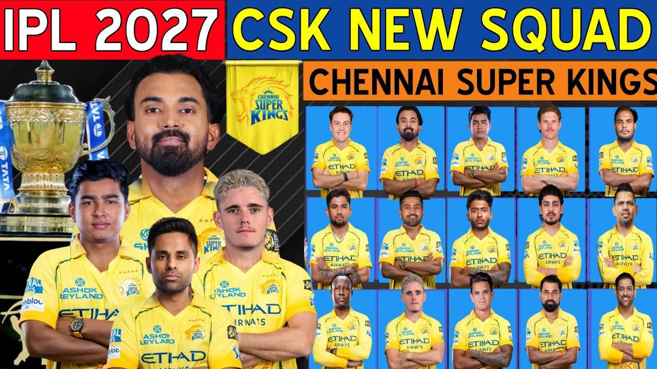 IPL 2027 | Chennai Super Kings New Squad | CSK Squad 2027 | 2027 CSK Squad | CSK Full Squad 2027