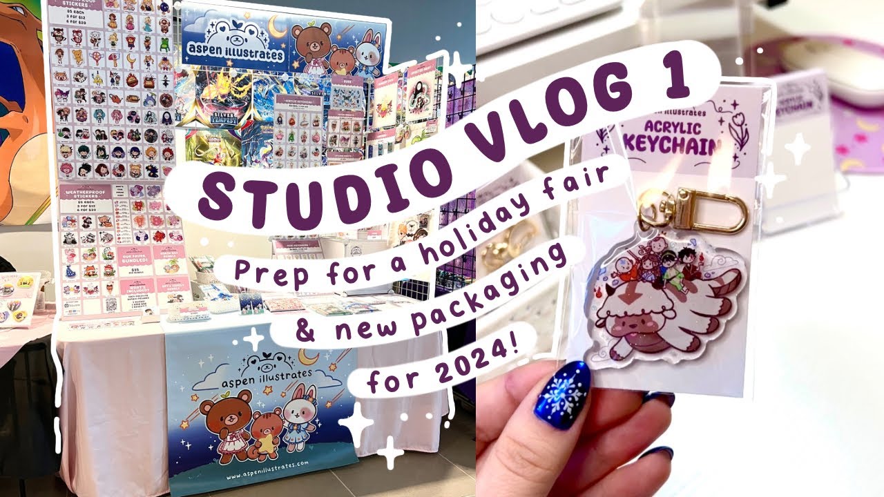 Prepping for a Con in a New Studio & Packaging Keychains ✿ Studio Vlog 1