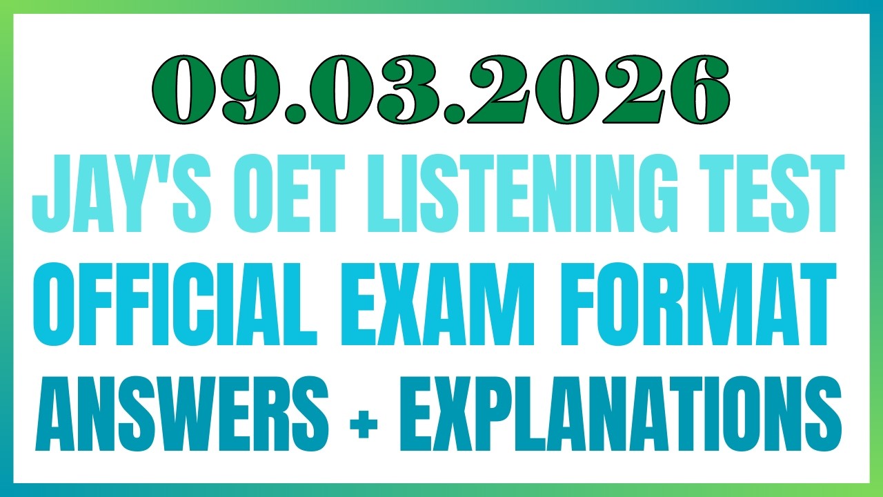 OET READING TEST  09.03.2026 #oet #oetexam #oetnursing #oetlisteningtest