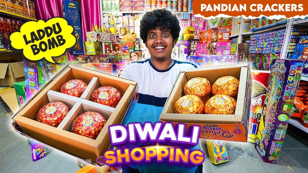 Huge Crackers Shopping - Laddu Bomb - Pandian Fireworks Agencies, Walajabad - Irfan's View