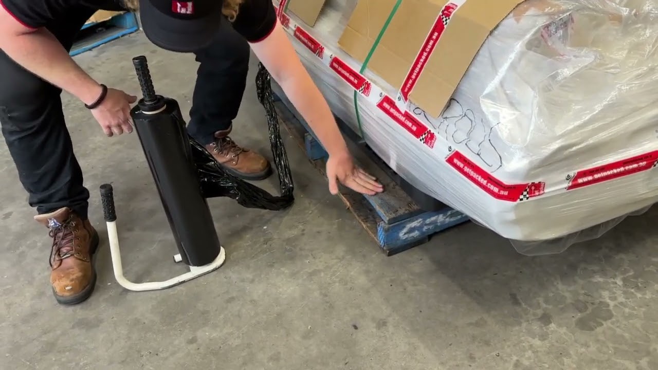 Black Stretch Film / Pallet Wrap - Wrapping a pallet.