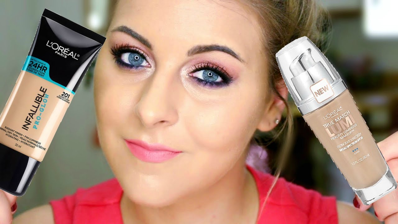 L'OREAL TRUE MATCH LUMI VS. INFALLIBLE PRO GLOW // Foundation Comparison on Oily Skin