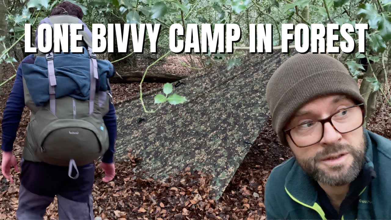 LONE BIVVY WILD CAMP IN A FOREST | Alpkit Hunka XL | DD 3x3m MC Tarp - Plough Point Shelter