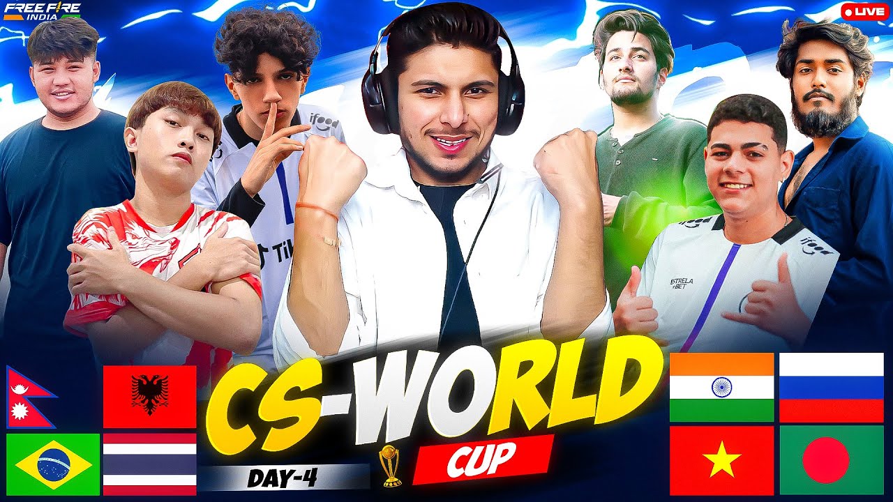 CS WORLD CUP 🏆KNOCKOUT ROUND 2 DAY 1🥵 FT- INDIA, BRAZIL, VN, BD, NP,  #nonstopgaming -free fire live