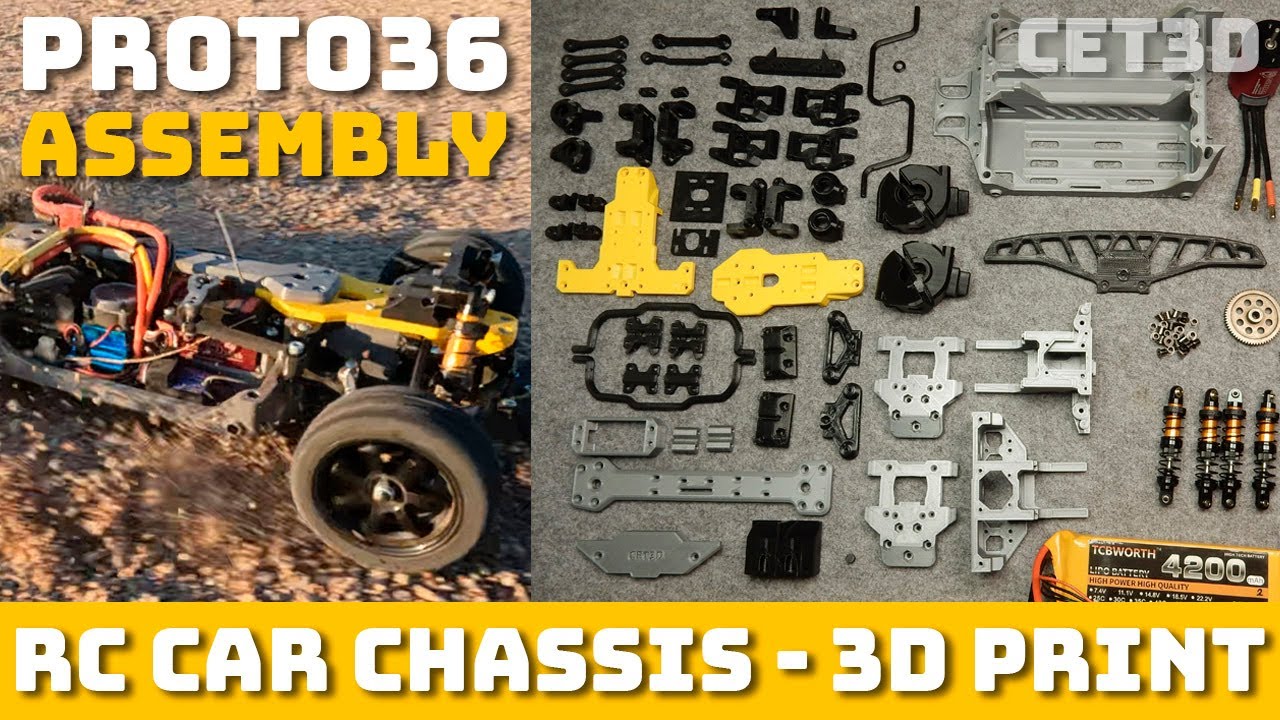 PROTO36 Assembly - 3D Print RC Car Chassis - DIY