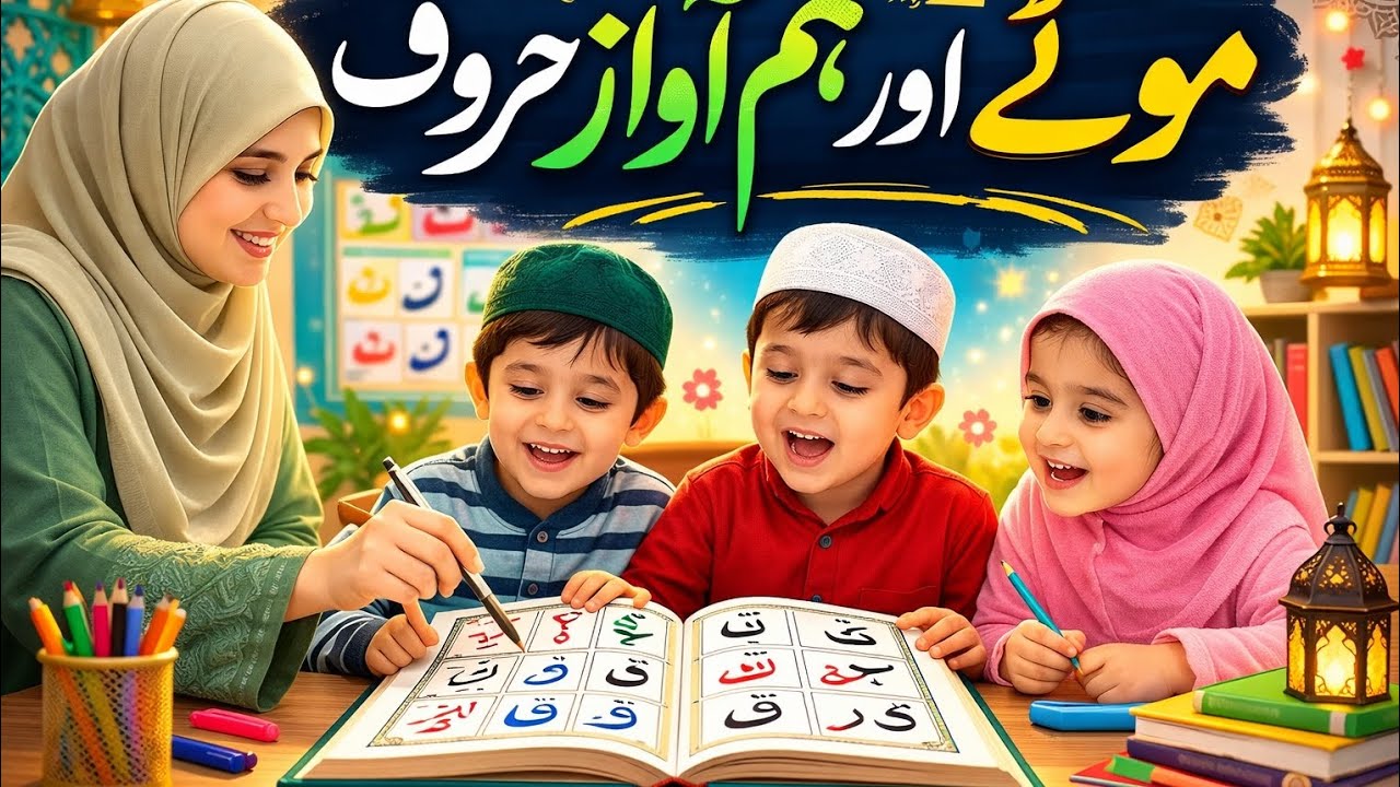 آسان تجوید سبق بچوں کے ساتھ | موٹے اور نرم حروف❤️❤️🤲