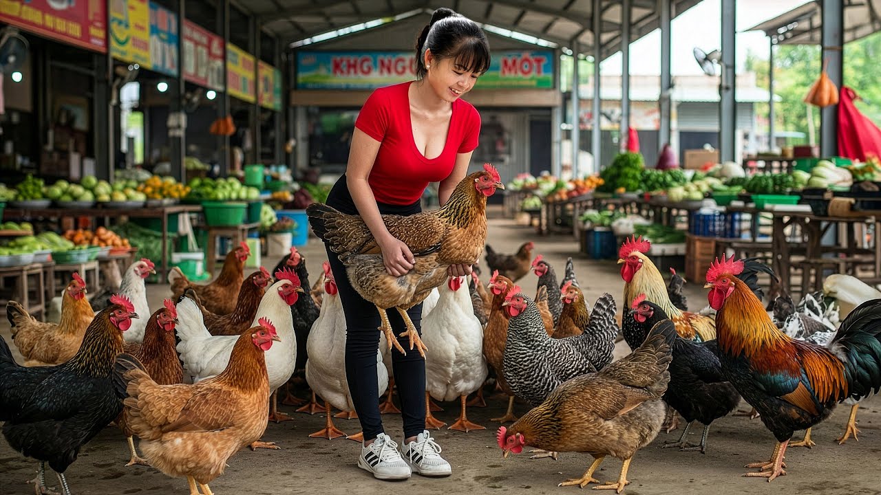 CEO Girl Buys Farm Chickens From Villagers – Loads the Truck and Sells Out at the Countryside Market