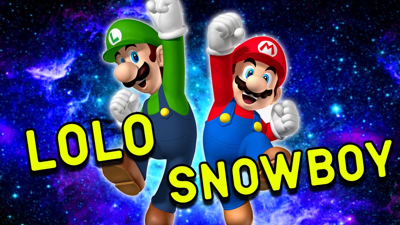 Super Mario Bros + Track and field - Lolo vs snowboy - челлендж, кто первый пройдет, забирает банк.
