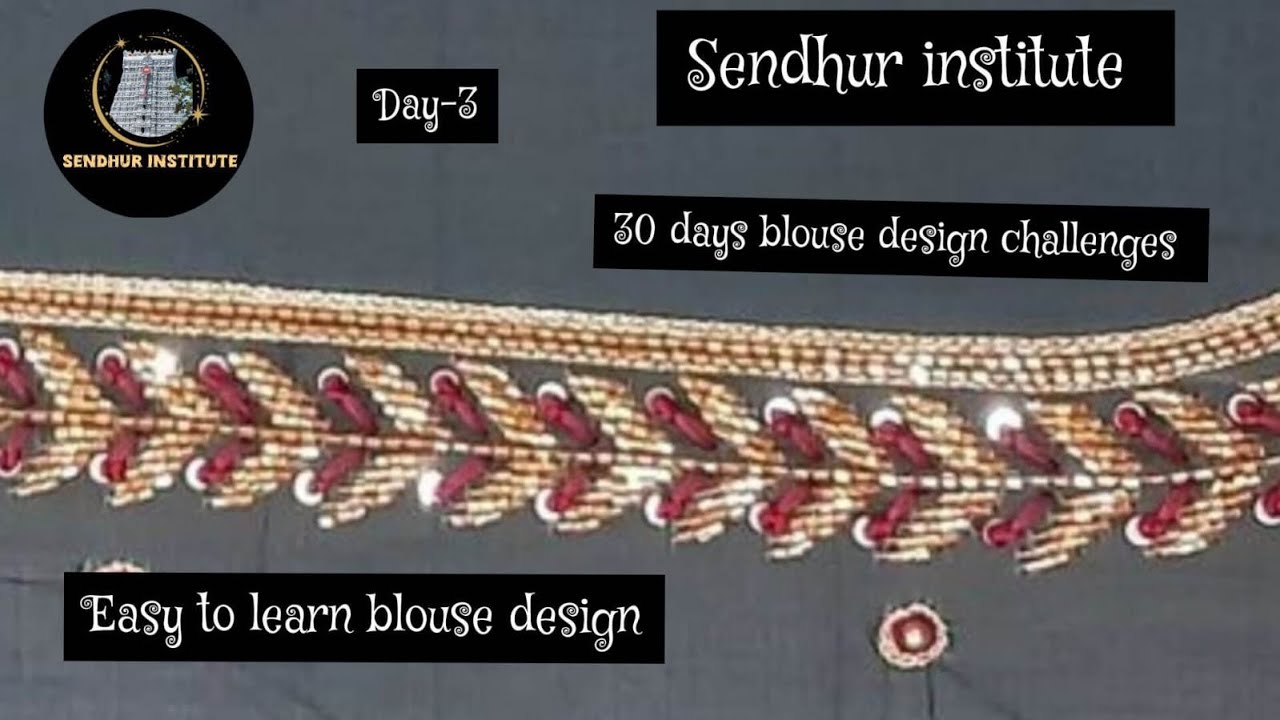 Day-3  30 days blouse design challenges free aari class 