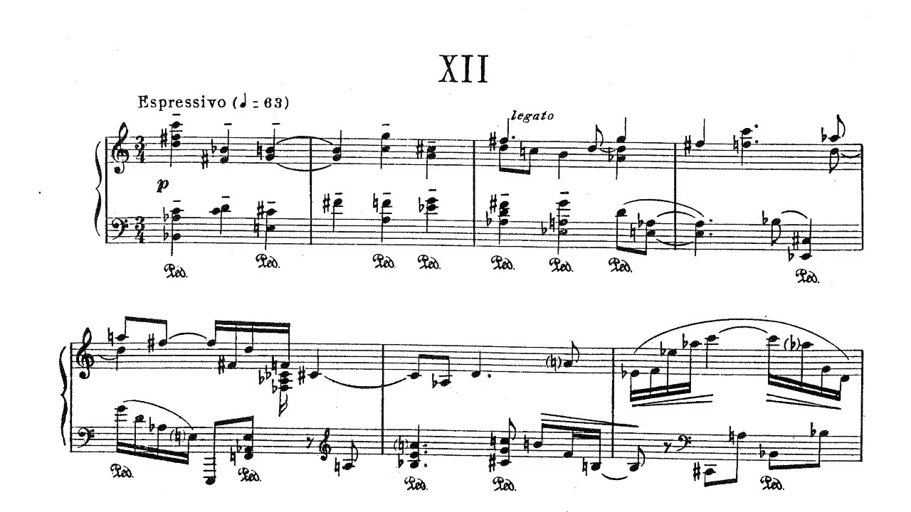 Giacinto Scelsi - Variazioni e Fuga for Piano (1940) [Score-Video]