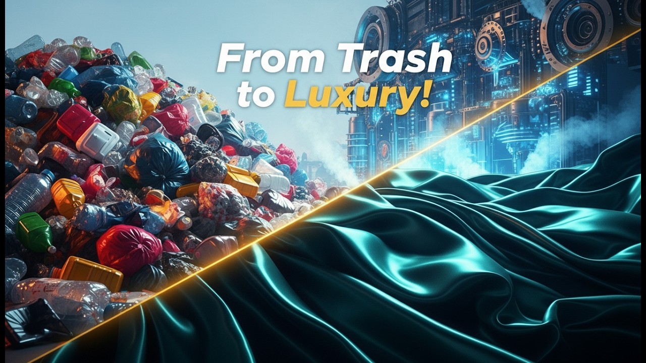 Inside a High Tech Plastic Recycling Factory  From Waste to Luxury Fabric Full Process