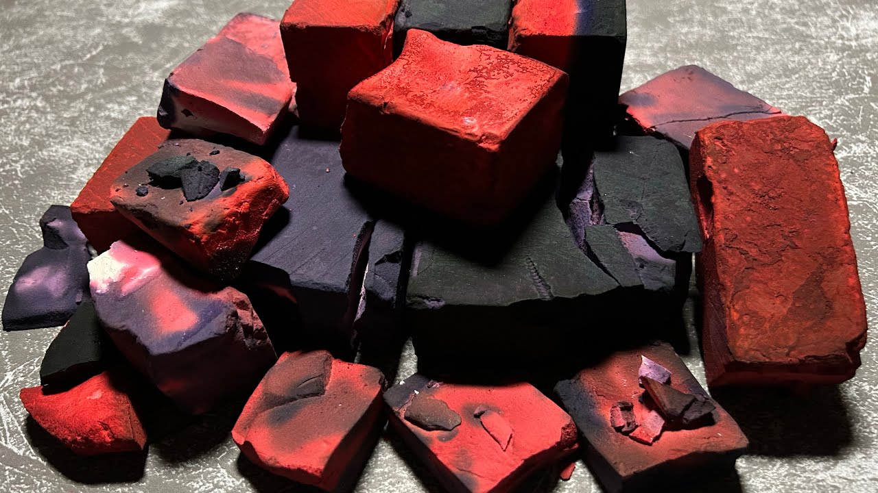 ASMR 🩷💜 DYED GC CRUSH 💜 DUSTY SOFT 🩷 Oddly Satisfying 💜 Gym chalk 🩷 Relax