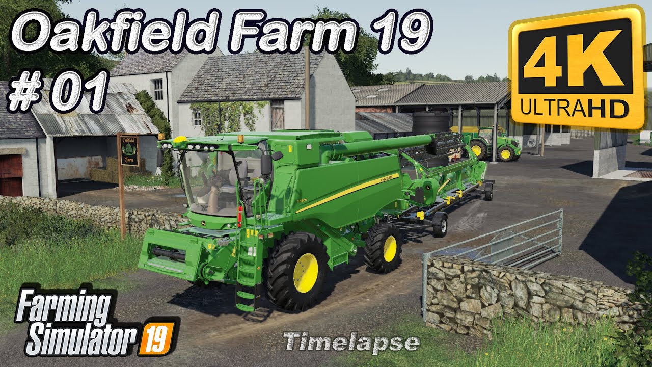 Oakfield Farm 19 | Start of a New Farm | Harwesting & Sowing | FS19 TimeLapse #01 | 4K(UltraHD)