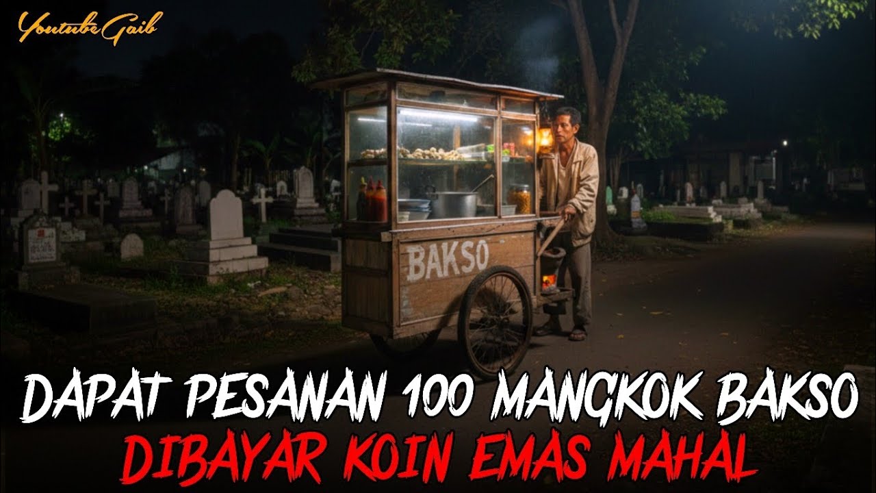 TUKANG BAKSO DAPAT PESANAN 100 MANGKOK DARI KUBURAN SAAT MALAM JUM'AT KLIWON DAN DIBAYAR EMAS