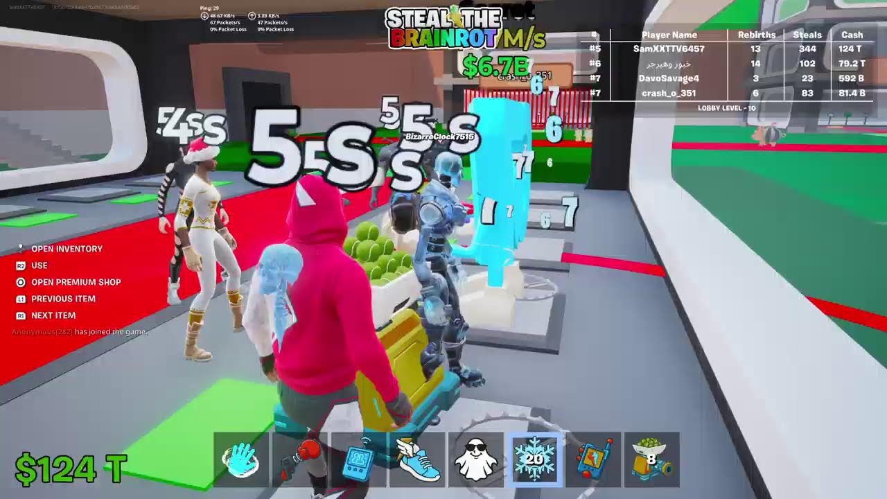 Playing steal a brainrot public after admin abuse!!!