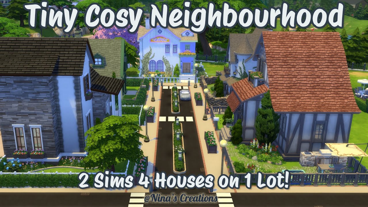 Sims 4 Stop Motion Speed Build – I made a tiny Cosy Neighbourhood with 2 Houses on 1 Lot | No CC