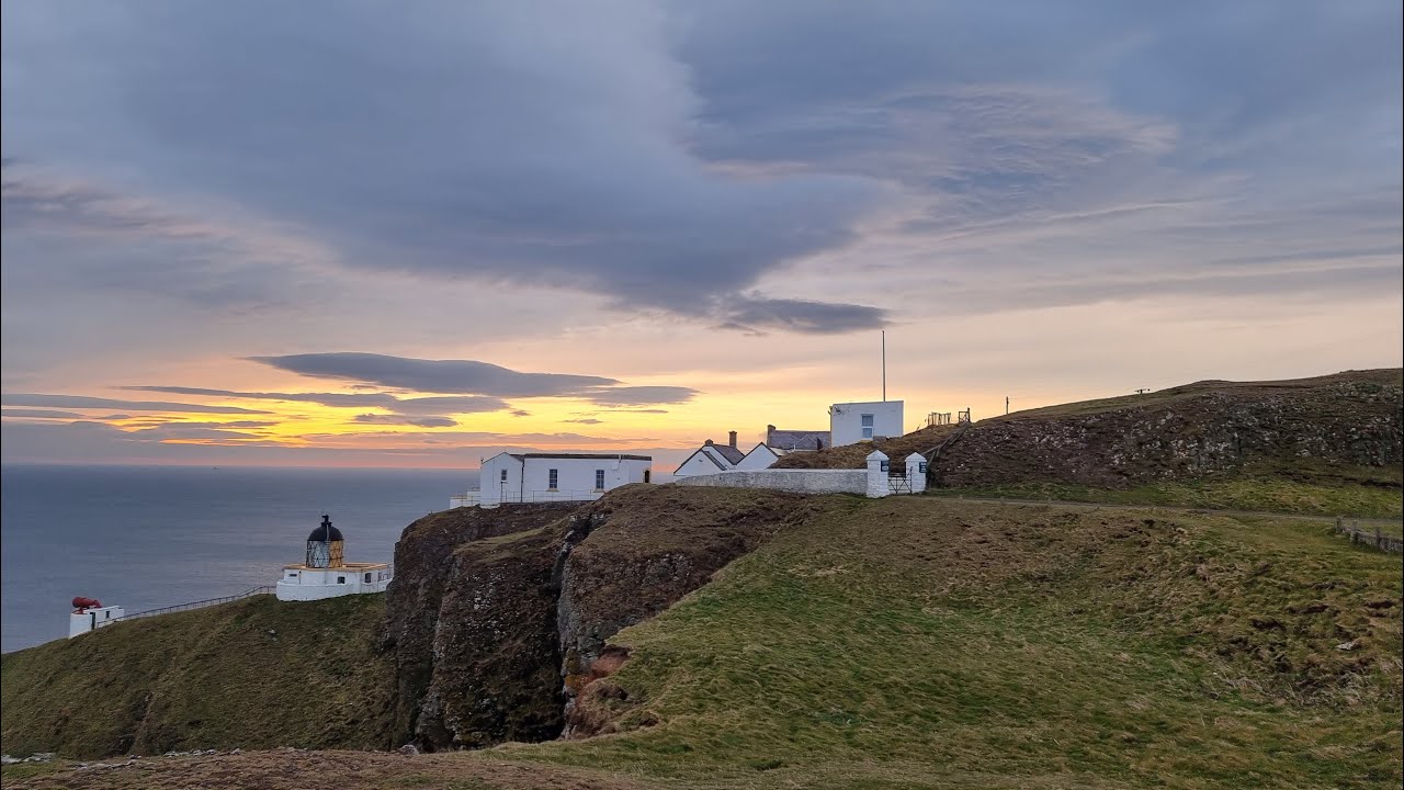 St Abbs lighthouse on a very windy moody start to the day