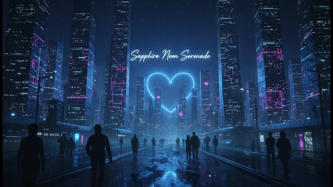 Sapphire Neon Serenade -  Emotional Neon Blues Ballad AI Music
