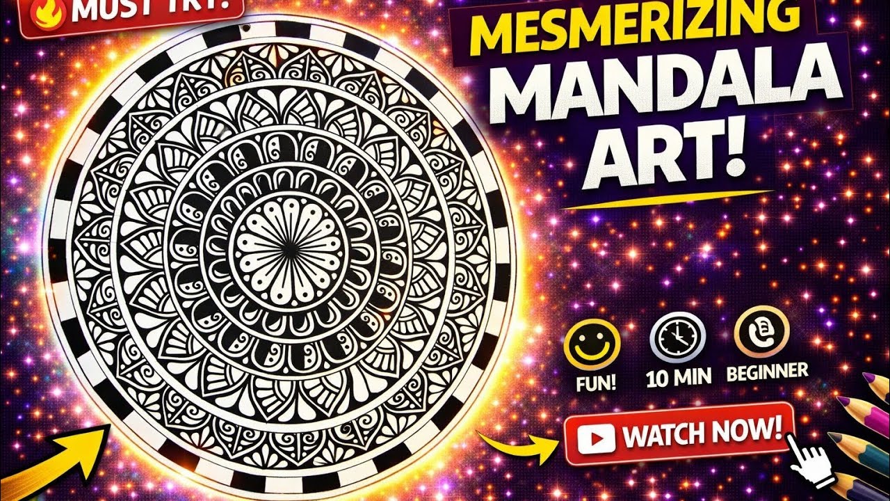 How to draw easy mandala for beginners?Mandala tutorial 🌸Learn mandala easy & simple steps #mandala