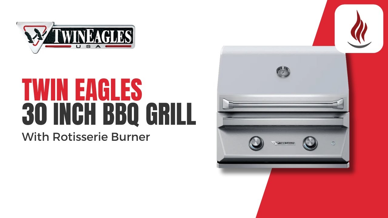 TWIN EAGLES 30 INCH BBQ GRILL With Rotisserie Burner Outdoor Kitchen Outlet