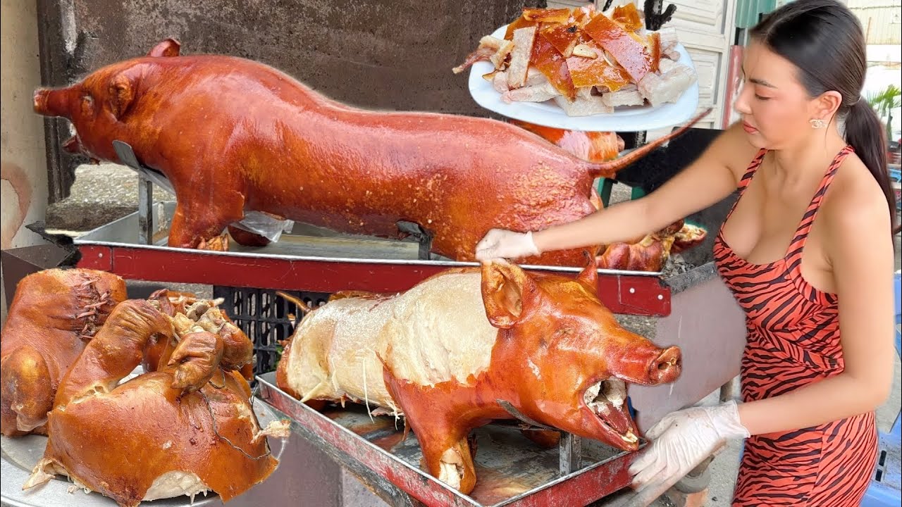 Shocked by a BUSTLING MARKET selling WHOLE ROAST PIGS with HUGE CROWDS
