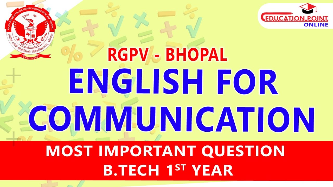 English for Communication Most Important Question for RGPV Bhopal 1st Year B.Tech