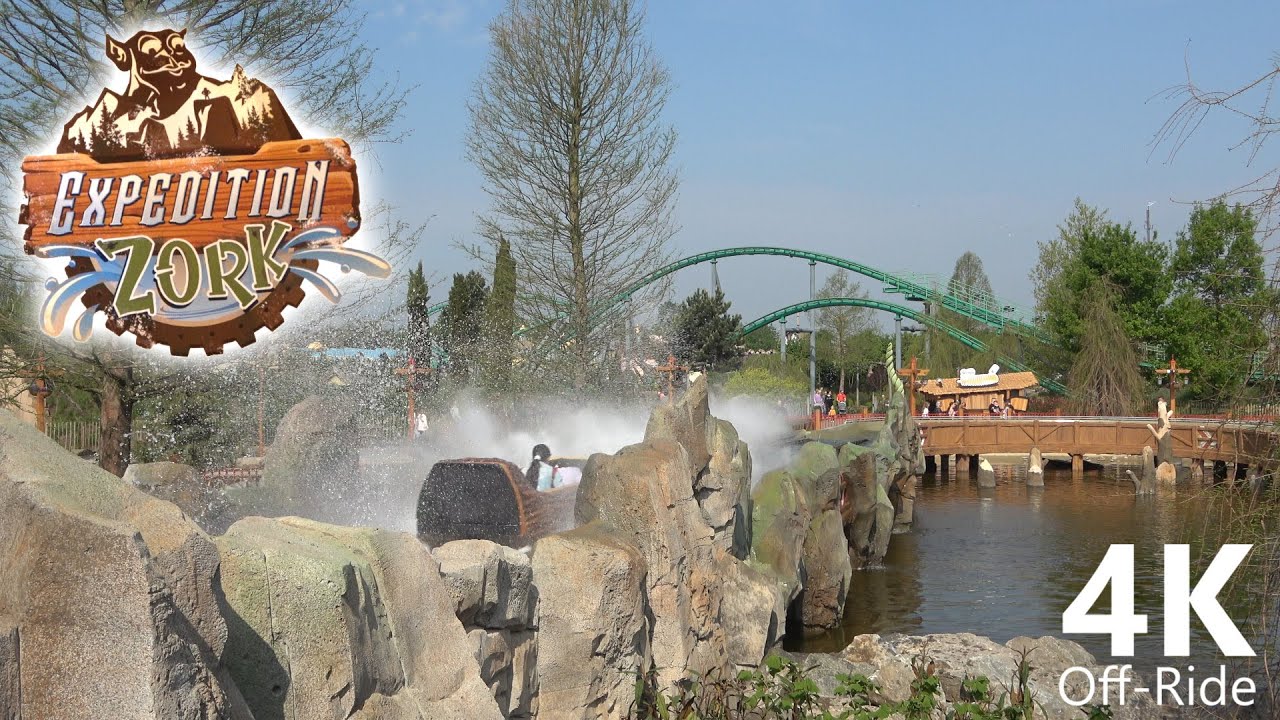 Expedition Zork - 4K UHD Off-Ride - Toverland - Mack Rides Log Flume - Cinematic