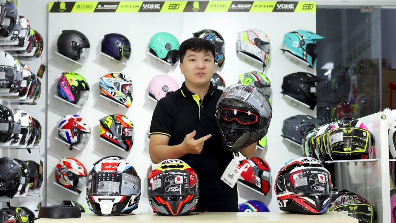 LS2 FF800 Storm 2 kính tặng Pinlock vs KYT TT Course 1 kính không Pinlock