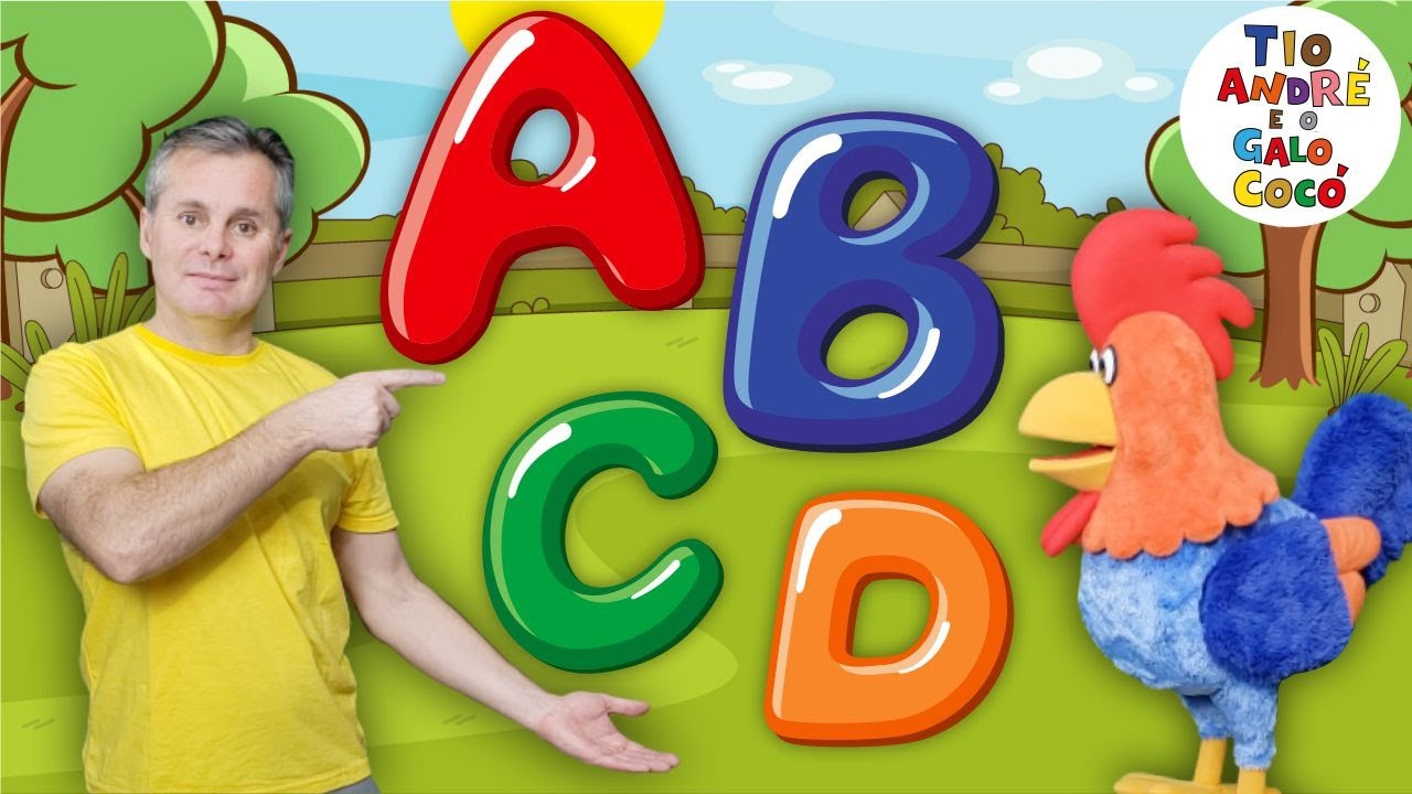 Aprendendo o Alfabeto Infantil - Números - Cores - Animais - ABC - Tio André e o Galo Cocó