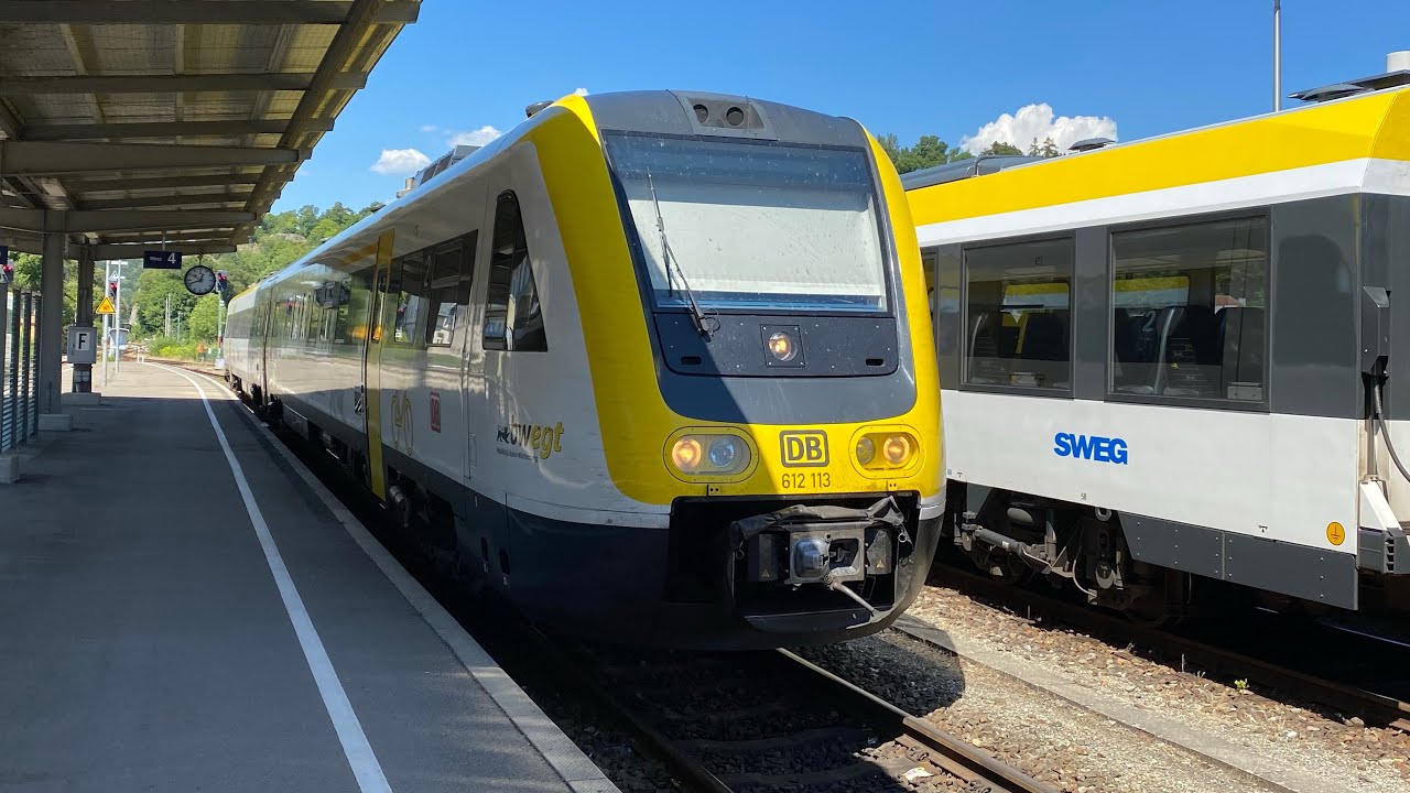 Mit der BWegt Br 612 als RE 55 auf der Donautalbahn von Sigmaringen nach Ulm Hbf mit fettem SOUND