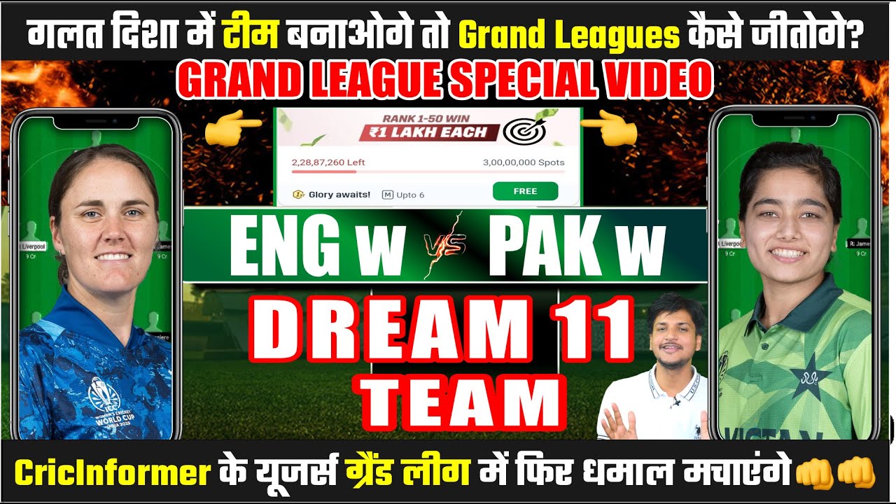 ENG vs PAK Dream11 Team Today Prediction: Playing11, Stats and Analysis