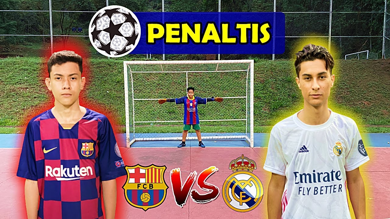 DESAFIO 5x5 DE PENALTIS BARCELONA VS REAL MADRID UEFA CHAMPIONS LEAGUE QUEM GANHOU? ‹ Hariston ›