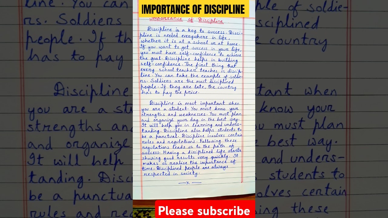 essay on importance of #discipline / 150 words on importance of discipline /  essay on discipline