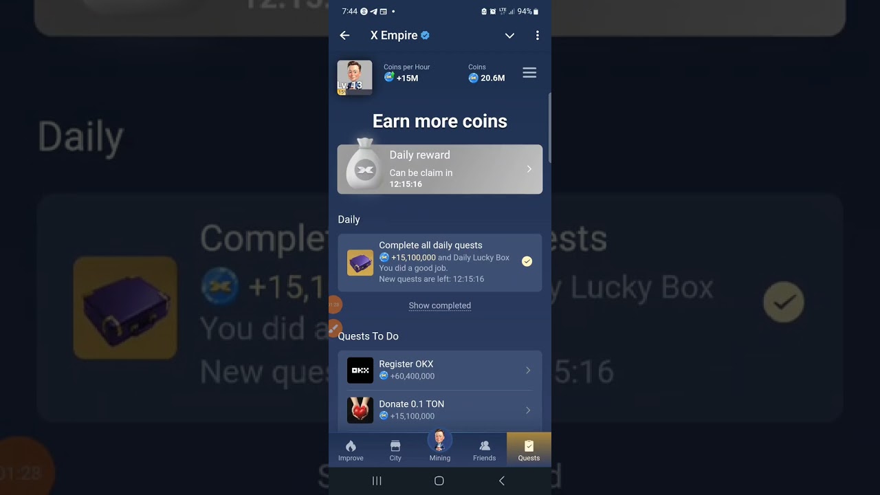 UPDATE ON X EMPIRE LISTING EXCHANGES