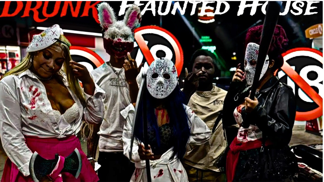 WE WENT TO THE HAUNTED HOUSE DRUNK *THEY WAS TWERKING AT A GAS STATION