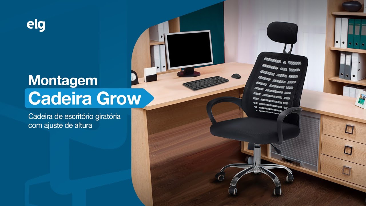 Como Montar a Cadeira de Escritório GROW ELG OCH03 | Passo a Passo Fácil