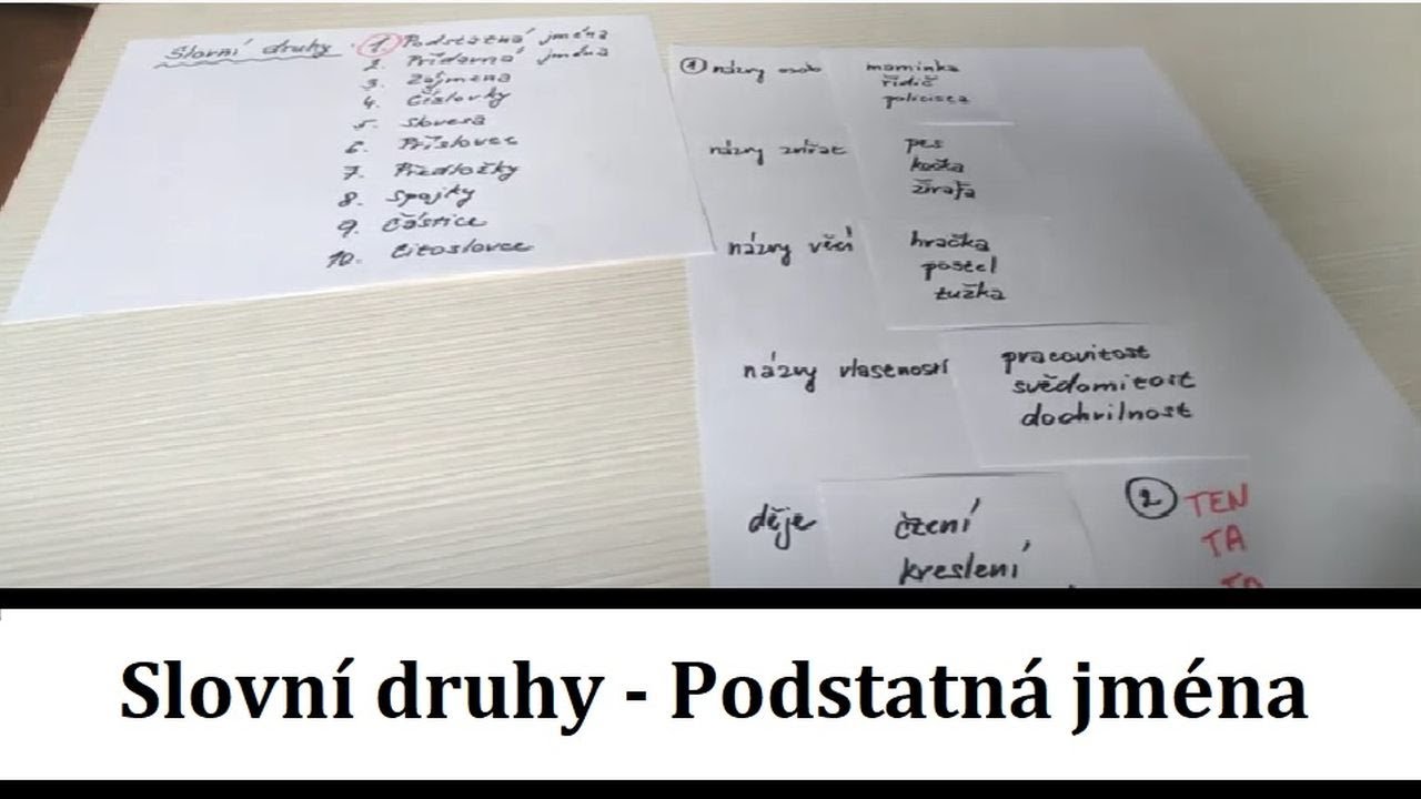 Slovní druhy - Podstatná jména