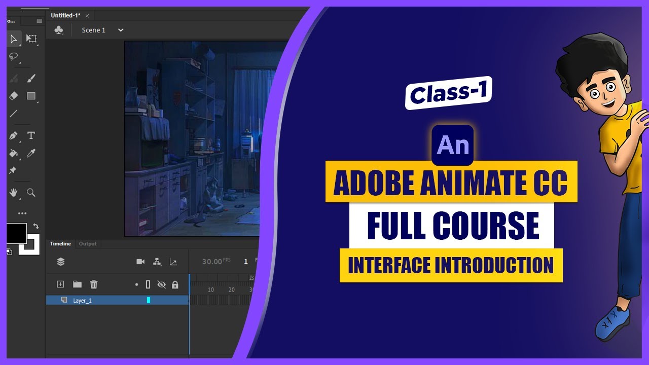 Adobe Animate CC Bangla Tutorial | Class-1 | Interface Introduction | 2D Animation Course Bangla