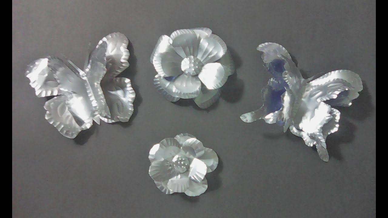 Flores y mariposas hechas de lata de aluminio / ALUMINUM CAN FLOWERS #CreandoconAlba